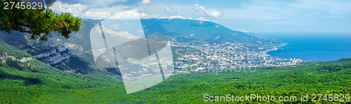 Image of South part of Crimea peninsula, mountains Ai-Petri landscape. Uk