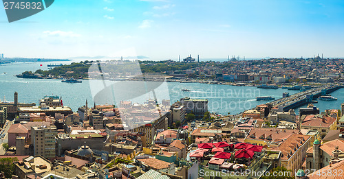 Image of Istanbul panoramic view from Galata tower. Turkey