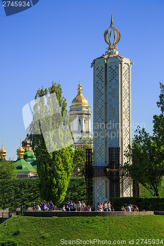 Image of Kiev Pechersk Lavra Orthodox Monastery and Memorial to famine (h