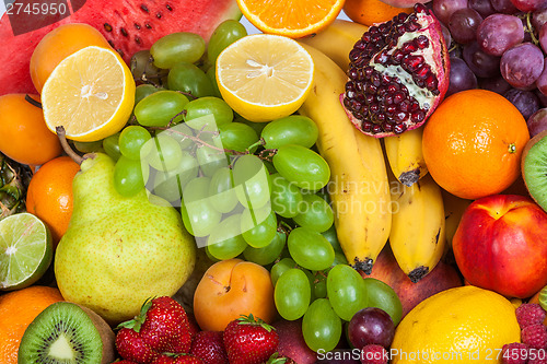 Image of Huge group of fresh fruits