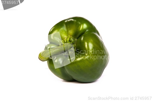 Image of A green sweet  bell pepper isolated on white
