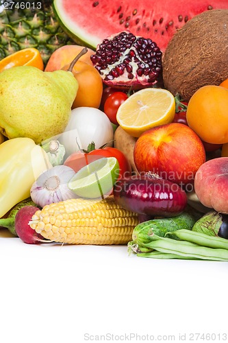 Image of Huge group of fresh vegetables and fruits