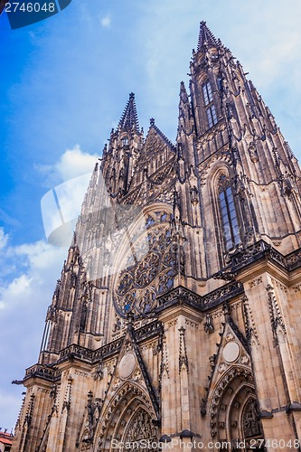 Image of The west facade of St. Vitus Cathedral in Prague (Czech Republic