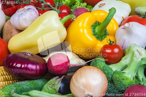 Image of Group of fresh vegetables isolated on white