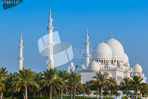 Image of Sheikh Zayed Mosque in Middle East United Arab Emirates with ref