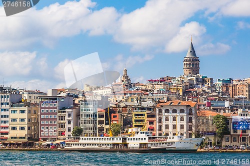 Image of Golden Horn and the historic Galata area attracts tourists from 