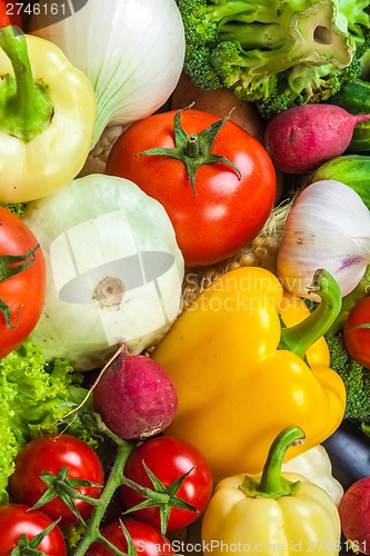Image of Group of fresh vegetables isolated on a white background