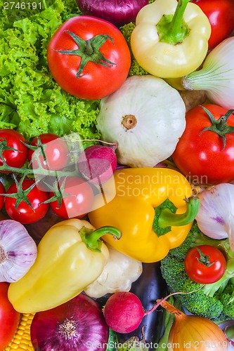 Image of Group of fresh vegetables isolated on white