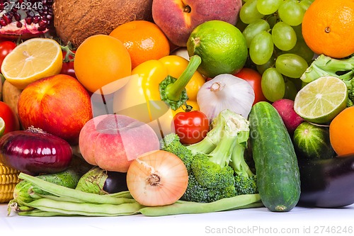Image of Group of fresh vegetables isolated on white