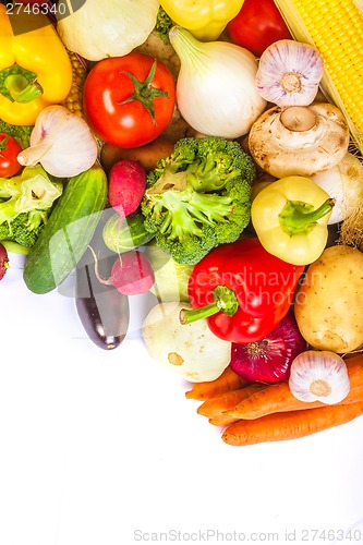 Image of Group of fresh vegetables isolated on white