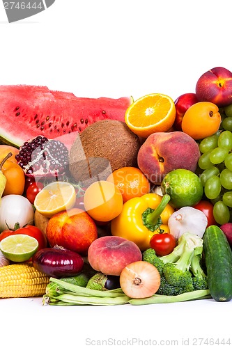 Image of Group of fresh vegetables isolated on white