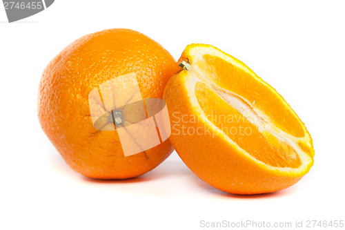 Image of Fresh orange and a half part of orange