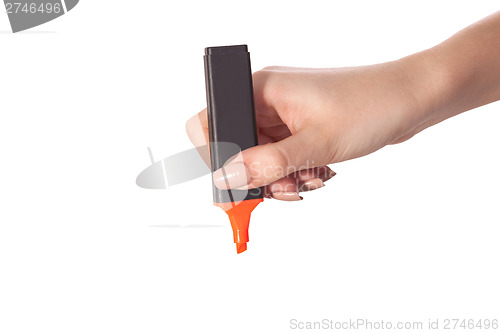 Image of Hand with a marker drawing isolated