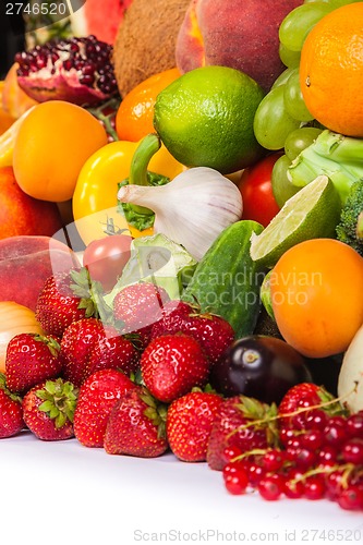 Image of Group of fresh vegetables isolated on white