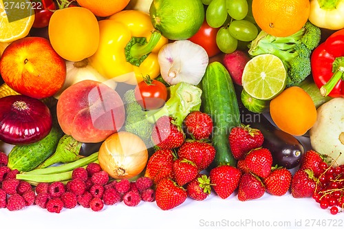Image of Group of fresh vegetables isolated on white