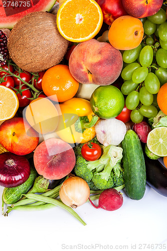 Image of Group of fresh vegetables isolated on white