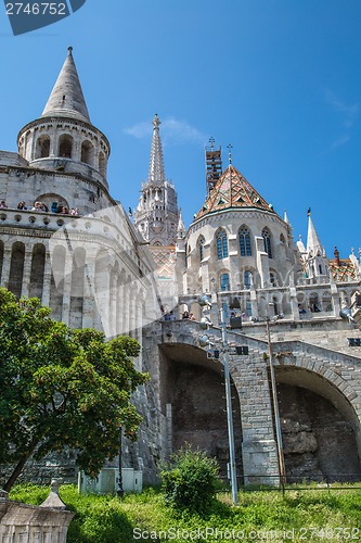 Image of Eurtopa, Hungary, Budapest, Fishermen's Bastion. One of the land