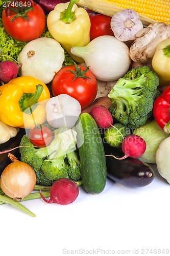 Image of Group of fresh vegetables isolated on white