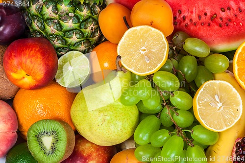 Image of Huge group of fresh fruits