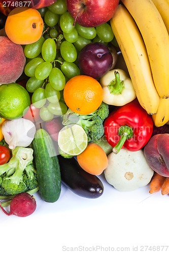 Image of Huge group of fresh vegetables and fruits