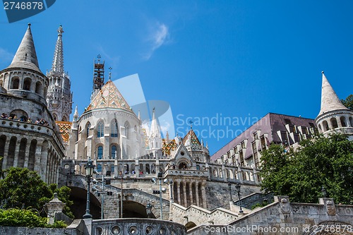 Image of Eurtopa, Hungary, Budapest, Fishermen's Bastion. One of the land