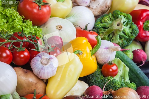 Image of Group of fresh vegetables isolated on white