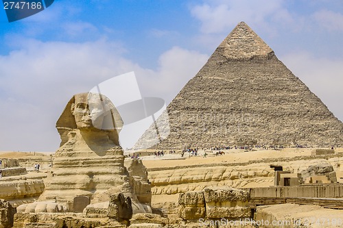 Image of Sphinx and the Great Pyramid in the Egypt