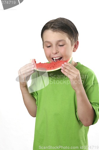 Image of Eating juicy watermelon