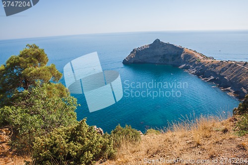 Image of Summer view seacoast. Sudak beach. Black Sea, Ukraine