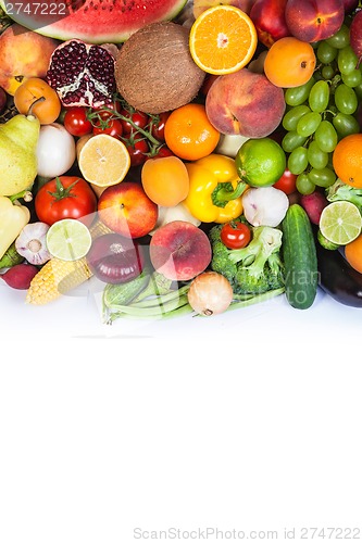 Image of Huge group of fresh vegetables and fruits