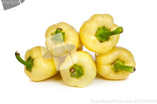 Image of Group of seet bell peppers isolated on white