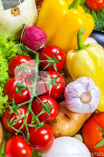 Image of Group of fresh vegetables isolated on white