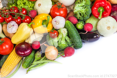 Image of Group of fresh vegetables isolated on white