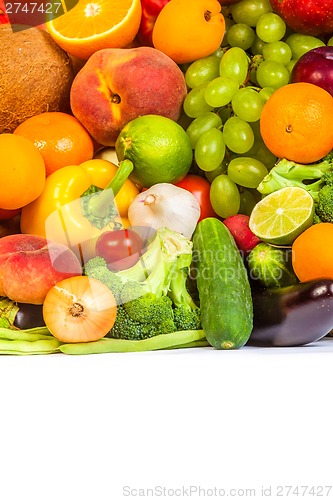 Image of Group of fresh vegetables isolated on white