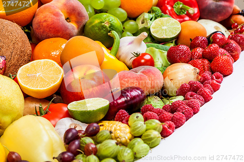 Image of Group of fresh vegetables isolated on white