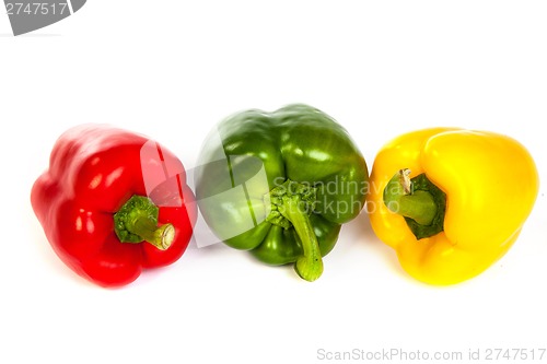 Image of Group of seet bell peppers isolated on white