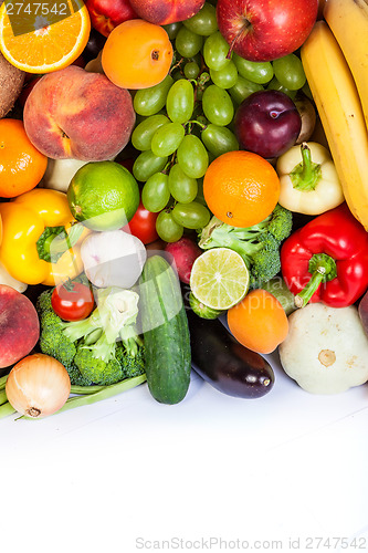 Image of Group of fresh vegetables isolated on white