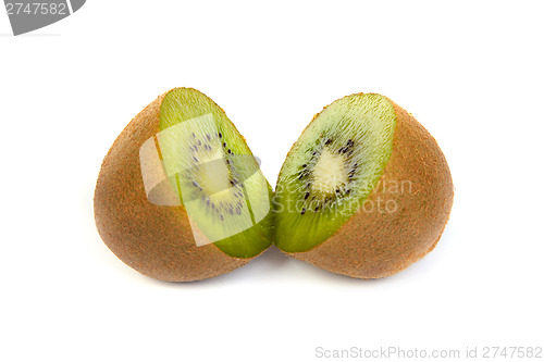 Image of Kiwi cut in half isolated on white