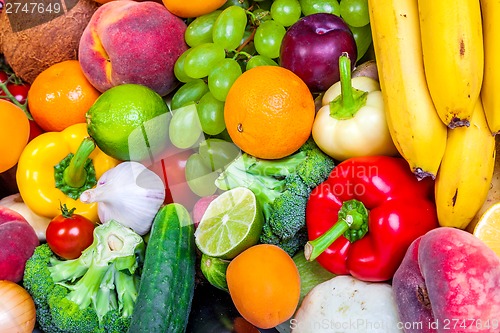 Image of Group of fresh vegetables isolated on white