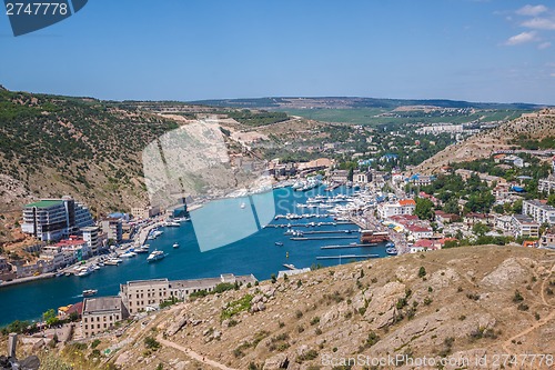 Image of Summer view seacoast. Sudak beach. Black Sea, Ukraine