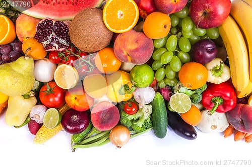 Image of Group of fresh vegetables isolated on white