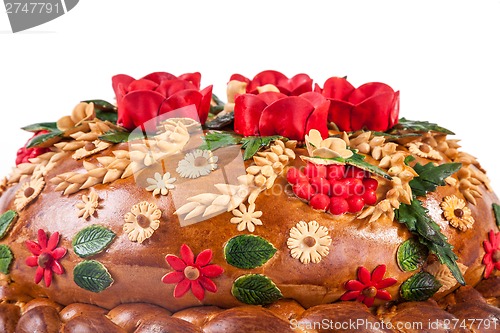 Image of Ukrainian festive bakery Holiday Bread on white