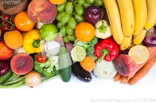 Image of Huge group of fresh vegetables and fruits