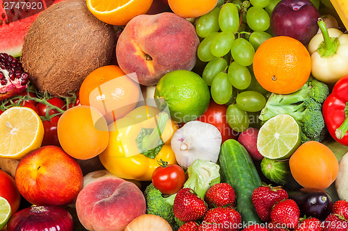 Image of Group of fresh vegetables isolated on white