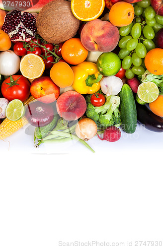 Image of Group of fresh vegetables isolated on white