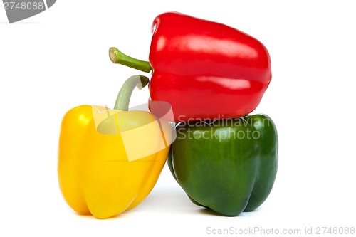 Image of Group of seet bell peppers isolated on white