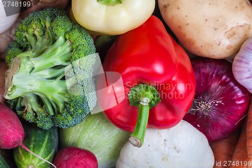 Image of Group of fresh vegetables isolated on white