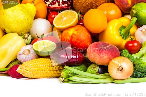 Image of Group of fresh vegetables isolated on white