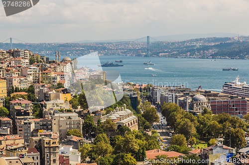 Image of Istanbul panoramic view from Galata tower. Turkey