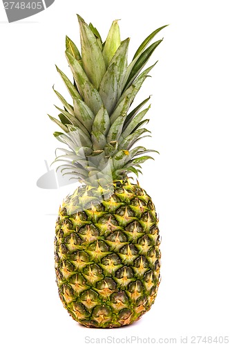 Image of Single pineapple isolated on white